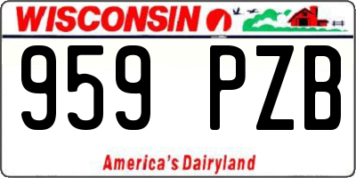 WI license plate 959PZB