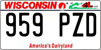 WI license plate 959PZD