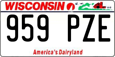 WI license plate 959PZE