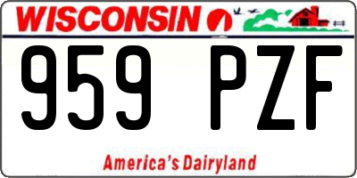 WI license plate 959PZF