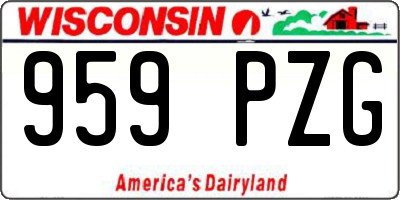 WI license plate 959PZG
