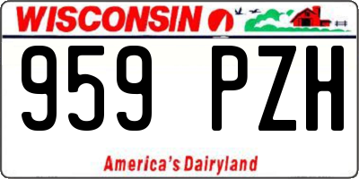 WI license plate 959PZH