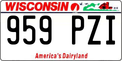 WI license plate 959PZI