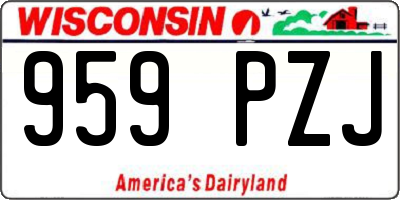 WI license plate 959PZJ