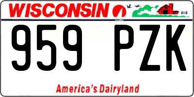 WI license plate 959PZK