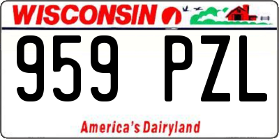 WI license plate 959PZL