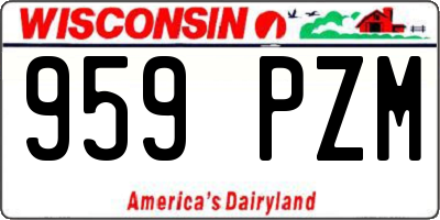 WI license plate 959PZM