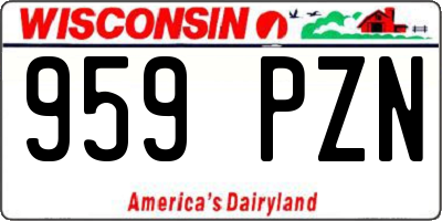 WI license plate 959PZN