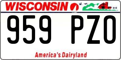 WI license plate 959PZO