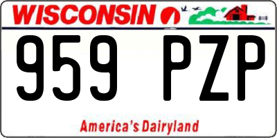 WI license plate 959PZP