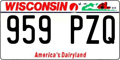 WI license plate 959PZQ