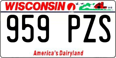 WI license plate 959PZS
