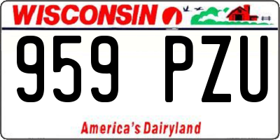 WI license plate 959PZU