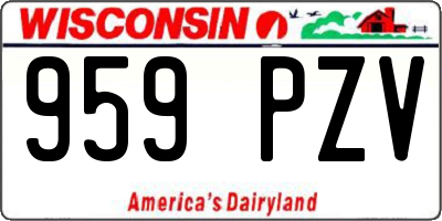 WI license plate 959PZV