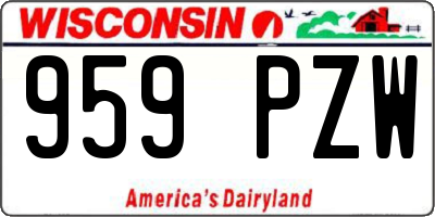 WI license plate 959PZW