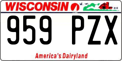 WI license plate 959PZX