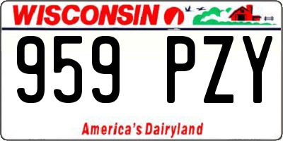 WI license plate 959PZY