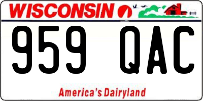 WI license plate 959QAC