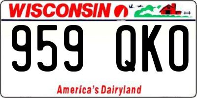 WI license plate 959QKO