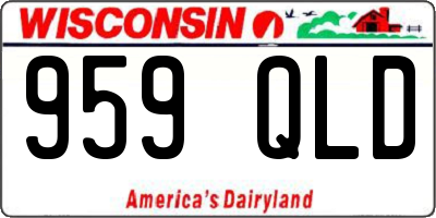 WI license plate 959QLD