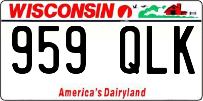 WI license plate 959QLK