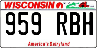 WI license plate 959RBH