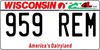WI license plate 959REM