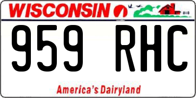 WI license plate 959RHC
