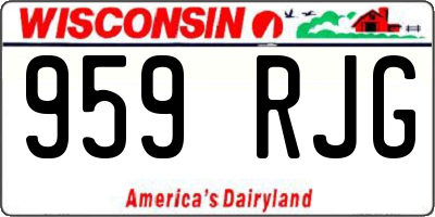 WI license plate 959RJG