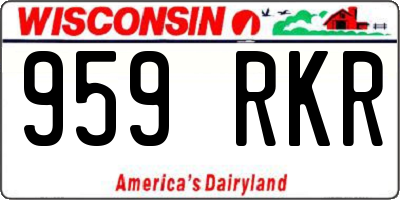 WI license plate 959RKR