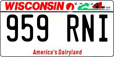 WI license plate 959RNI