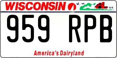 WI license plate 959RPB