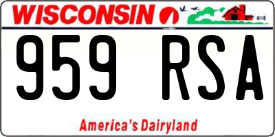 WI license plate 959RSA