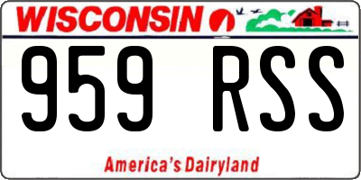 WI license plate 959RSS