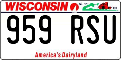 WI license plate 959RSU
