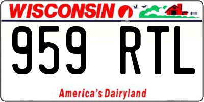 WI license plate 959RTL