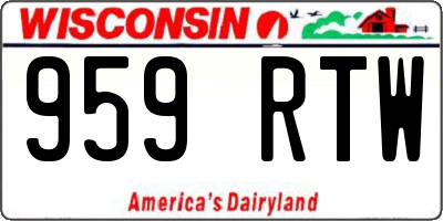 WI license plate 959RTW