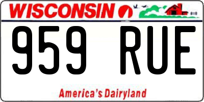 WI license plate 959RUE