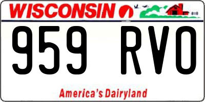 WI license plate 959RVO