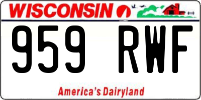 WI license plate 959RWF