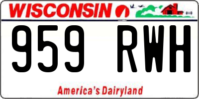 WI license plate 959RWH