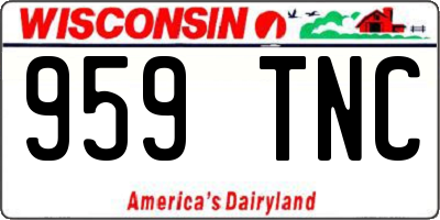 WI license plate 959TNC