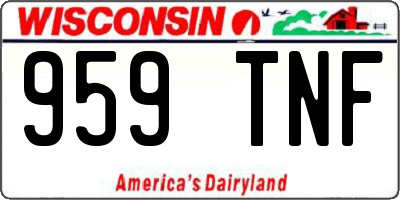 WI license plate 959TNF
