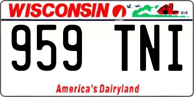 WI license plate 959TNI