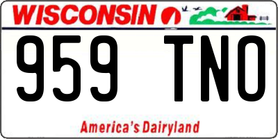 WI license plate 959TNO