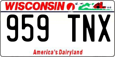 WI license plate 959TNX