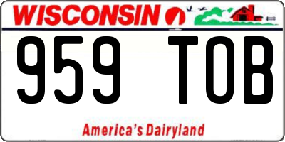 WI license plate 959TOB