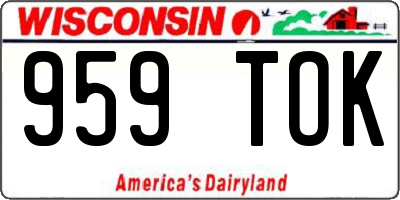 WI license plate 959TOK
