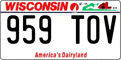 WI license plate 959TOV
