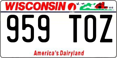 WI license plate 959TOZ